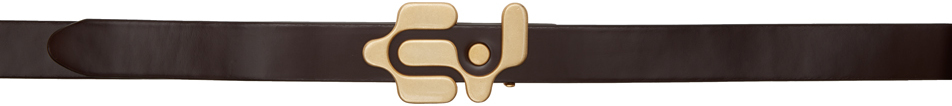 Eytys Brown Trade Belt In Gold/shiny Brown