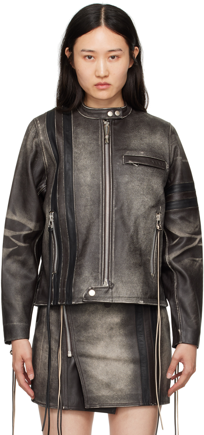 SSENSE Exclusive Brown Damon Leather Jacket