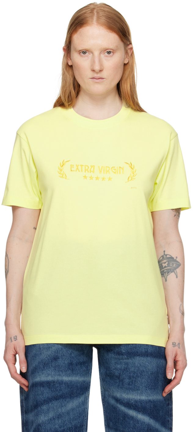 Shop Eytys Yellow Leon 'extra Virgin' T-shirt In Extra Virgin Pomelo