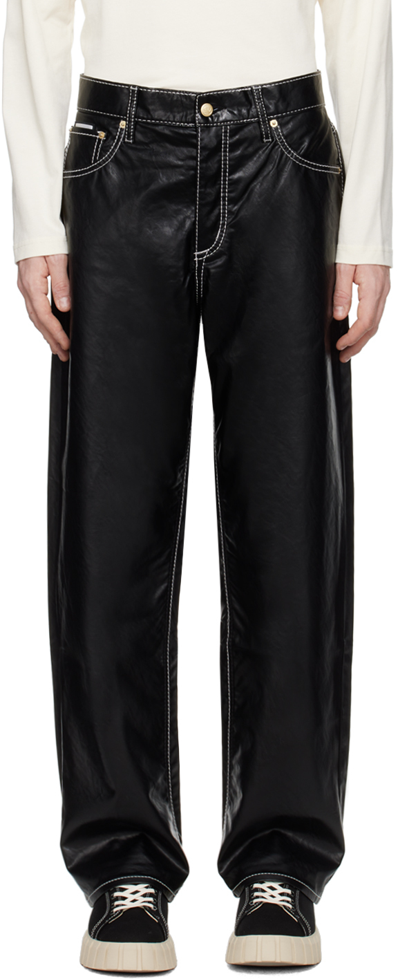 Eytys Black Benz Faux-leather Trousers In Vegan Black