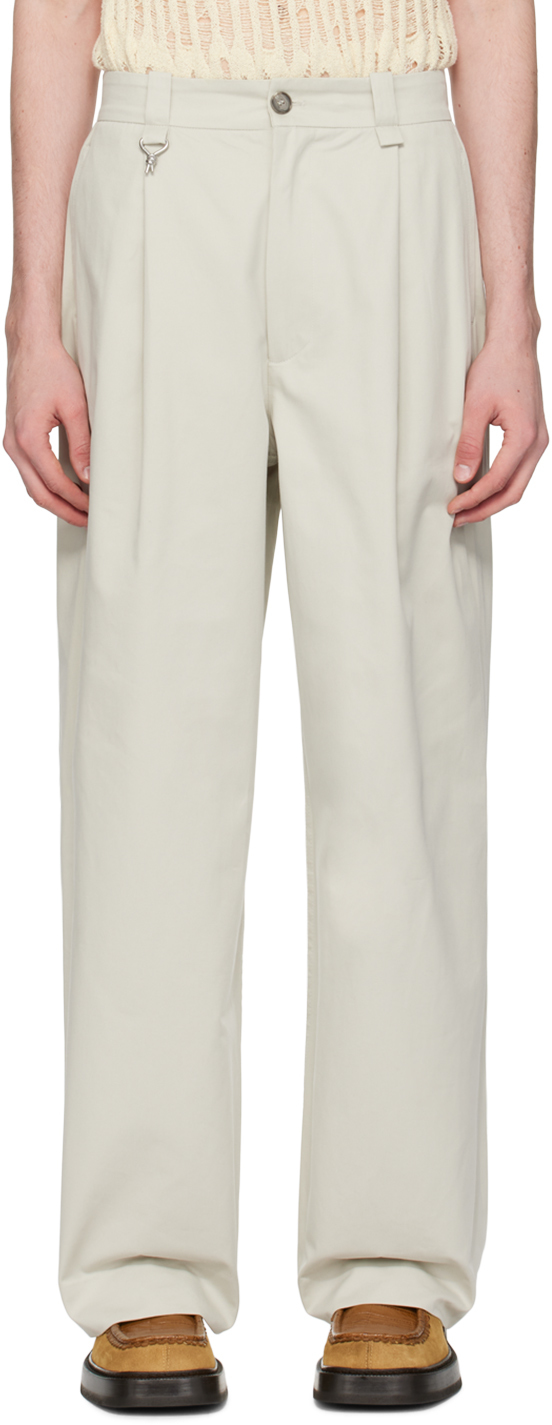 Shop Eytys Off-white Scout Trousers In Pearl