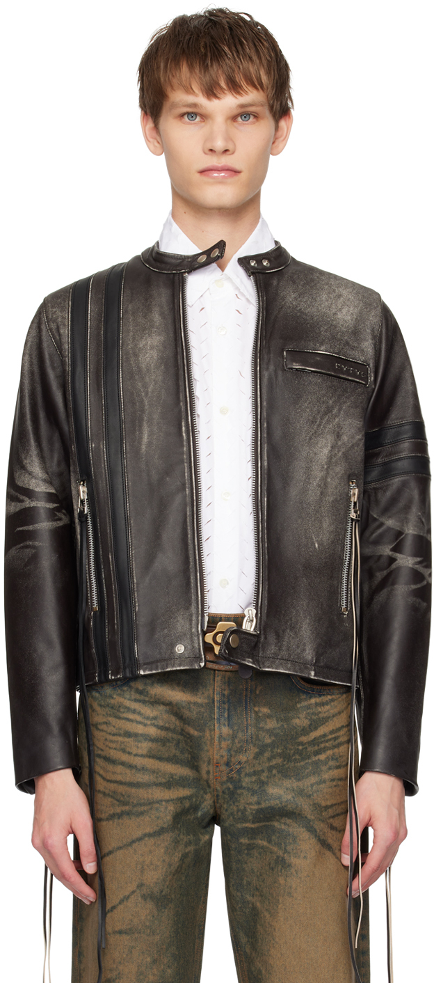 SSENSE Exclusive Brown Damon Leather Jacket