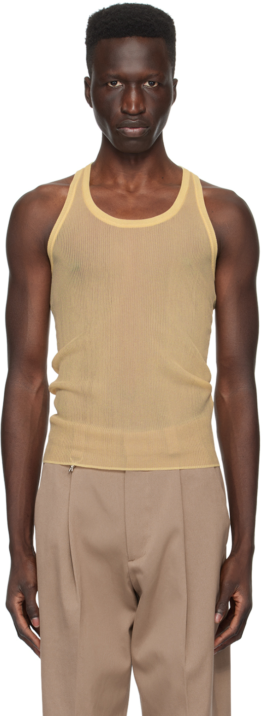 Shop Eytys Yellow Knox Tank Top In Sand