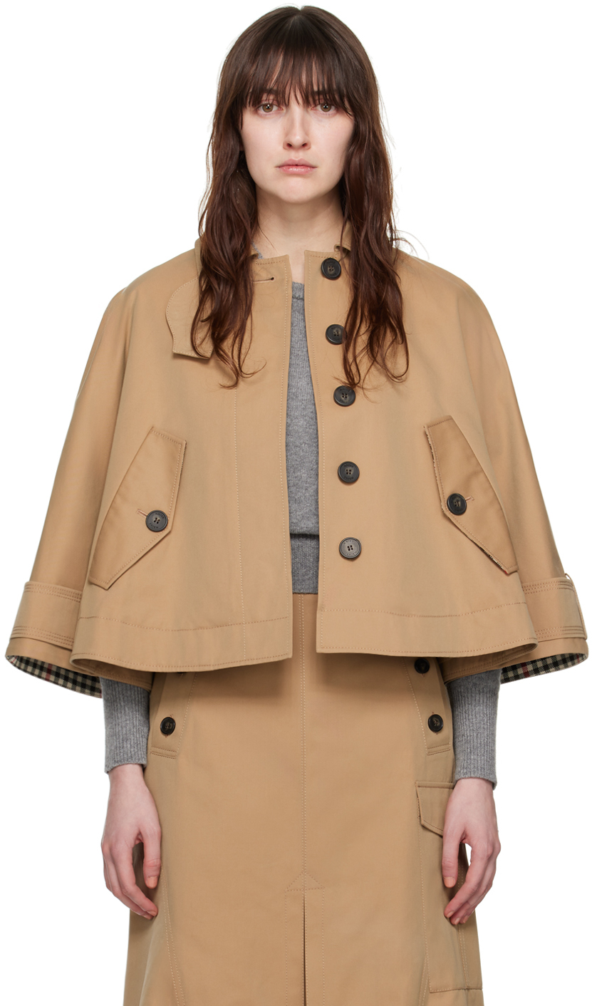 Tan Cropped Trench Coat