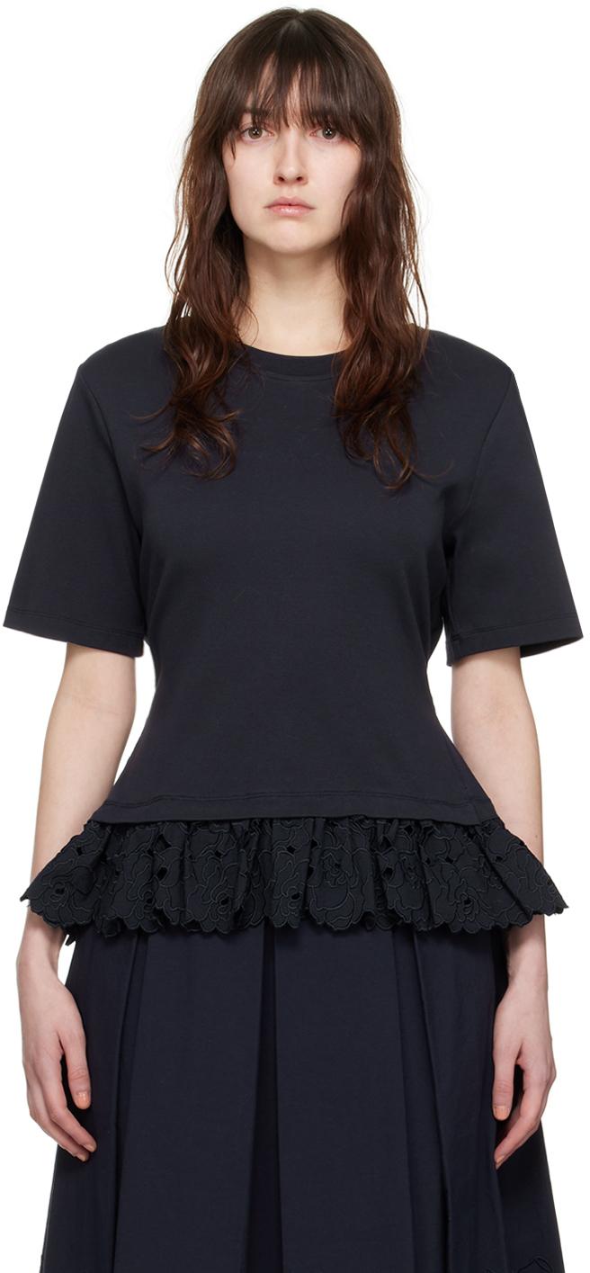 【関税込み】Erdem ネイビー レイヤード Tシャツ Erdemのネイビー レイヤード Tシャツがセール中