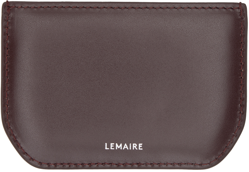 Lemaire Brown Calepin Card Holder In Br401 Chocolate