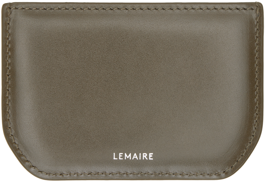 Lemaire Khaki Calepin Card Holder In Gr661 Khaki Moss
