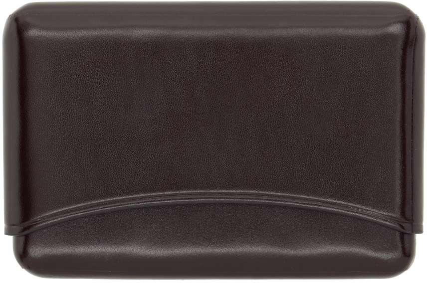 Lemaire Brown Molded Card Holder In Ristretto