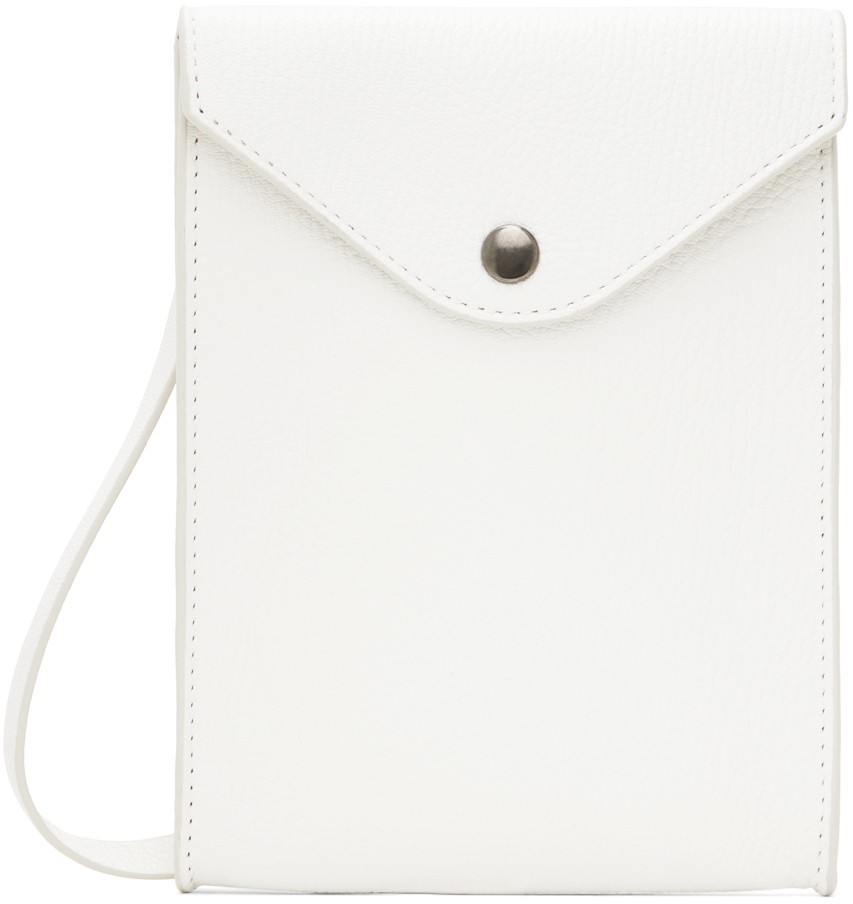 Lemaire White Enveloppe Strap Bag In Wh000 White