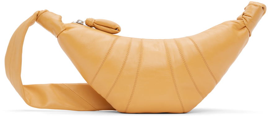 Shop Lemaire Orange Small Croissant Bag In Ye525 Butter