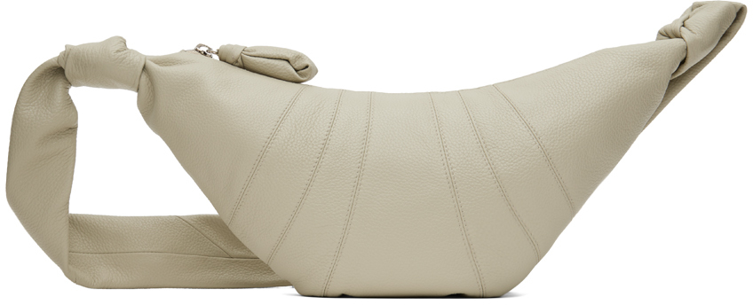 Lemaire Taupe Small Croissant Bag In Gr601 Light Sage
