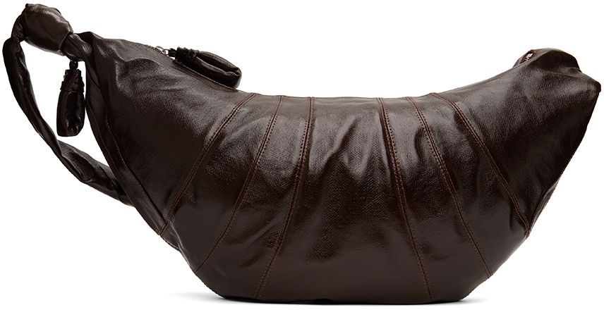 Lemaire Brown Large Croissant Bag In Br401 Chocolate
