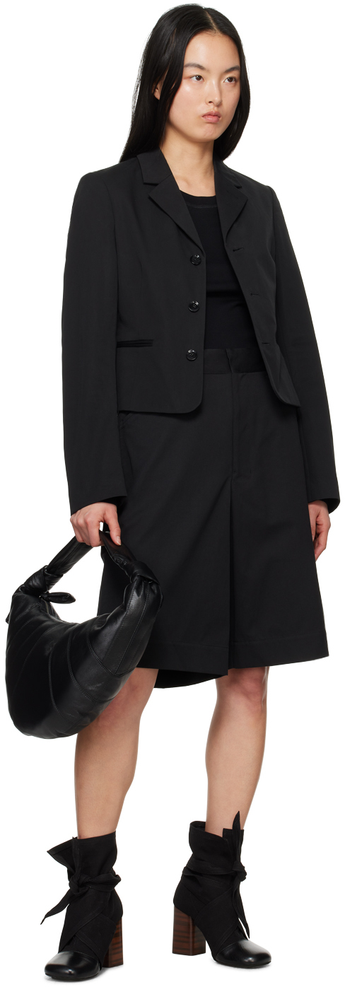 Lemaire Black Fortune Croissant Bag In Bk999 Black