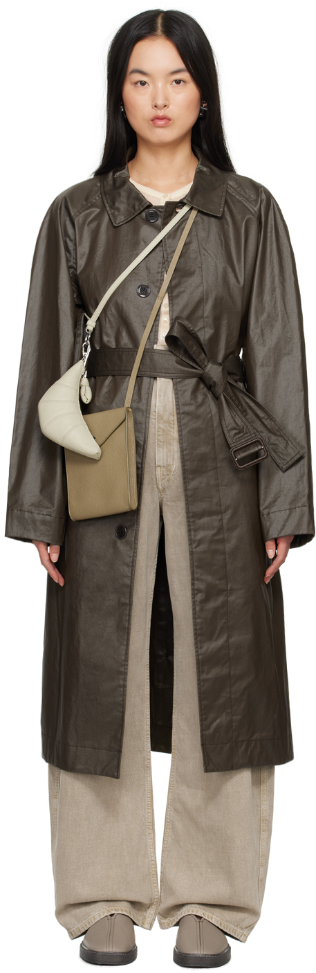 Brown Belted Rain Coat