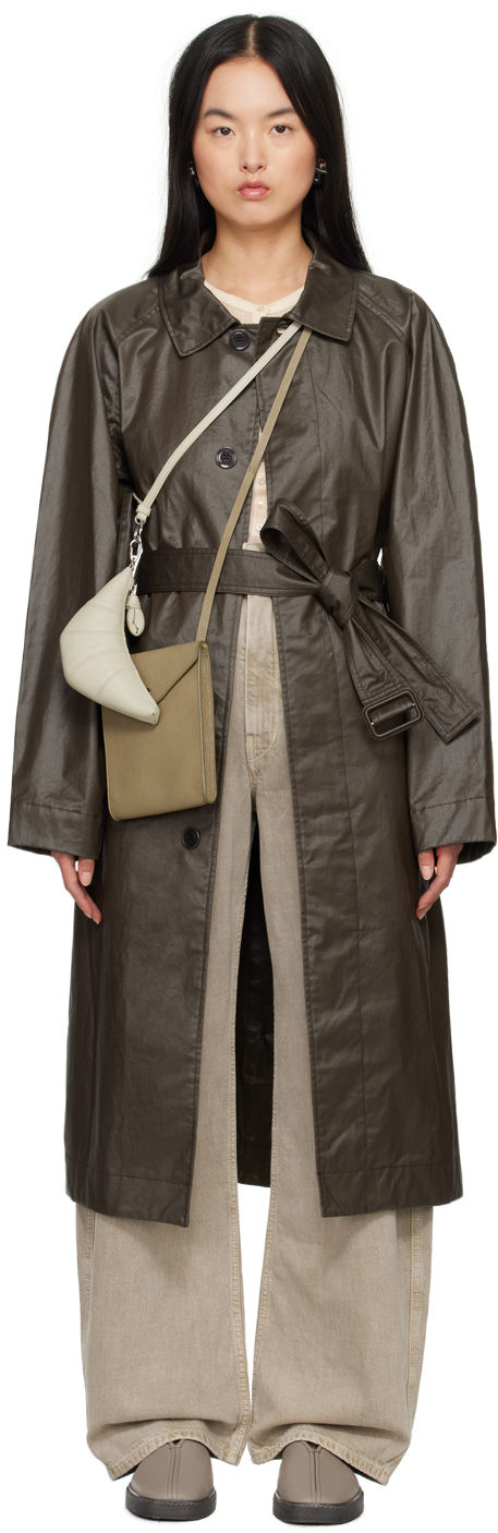 LEMAIRE: Brown Belted Rain Coat | SSENSE