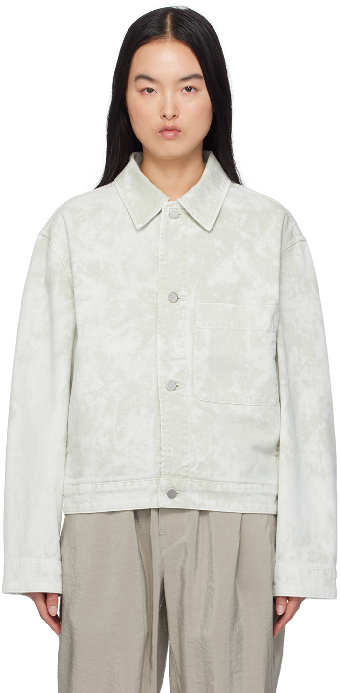 White Boxy Denim Jacket by LEMAIRE on Sale