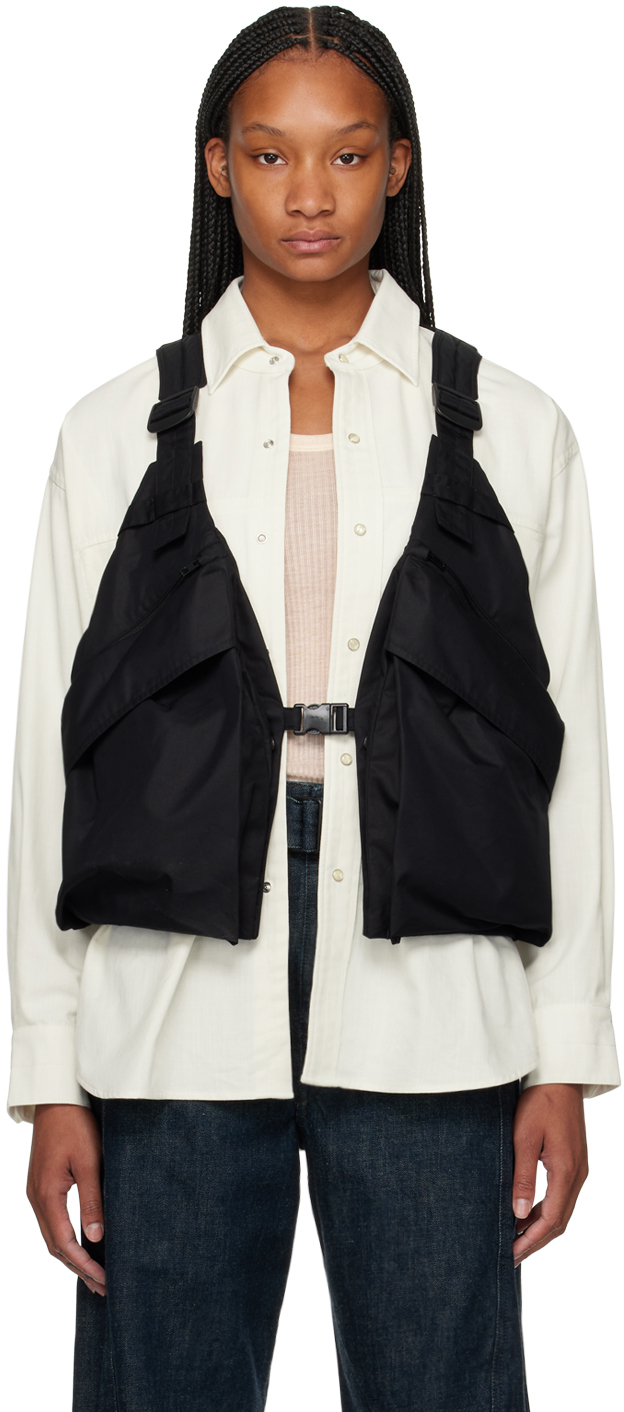 Shop Lemaire Black Utility Vest In Bk999 Black