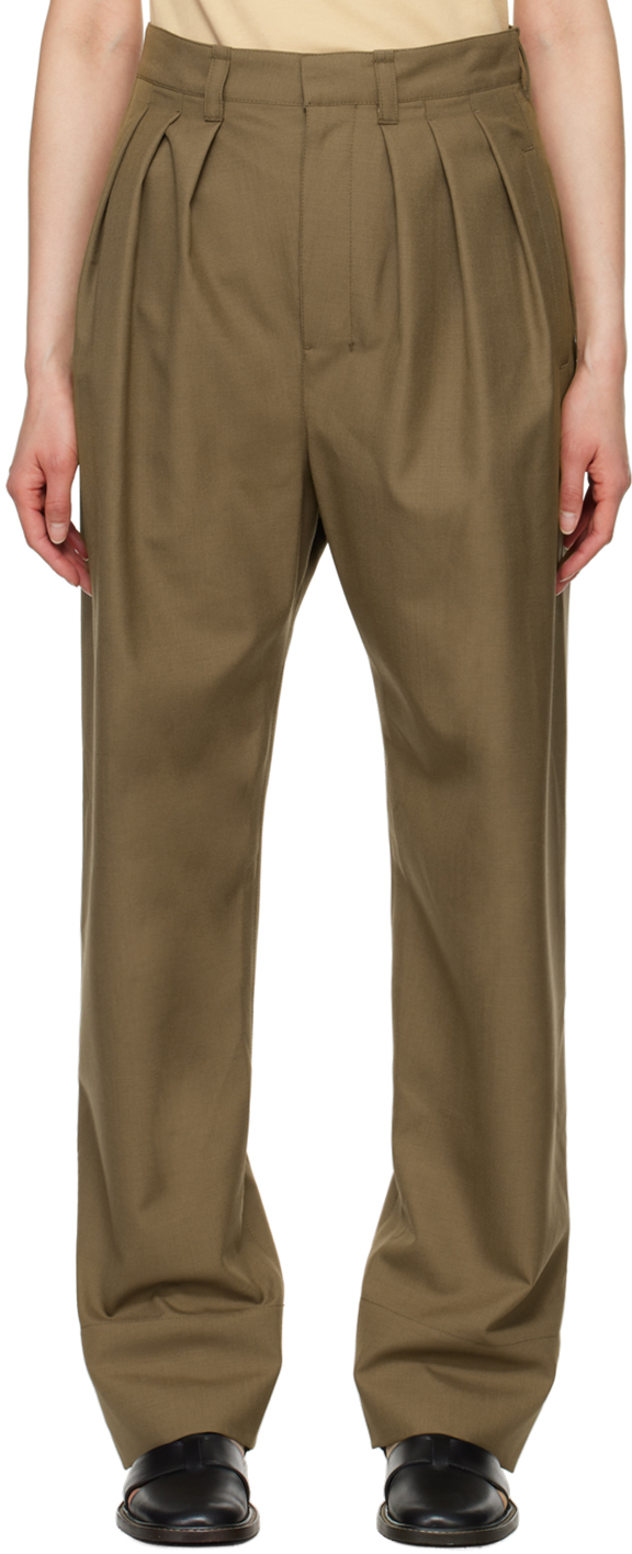 Taupe Pleated Trousers