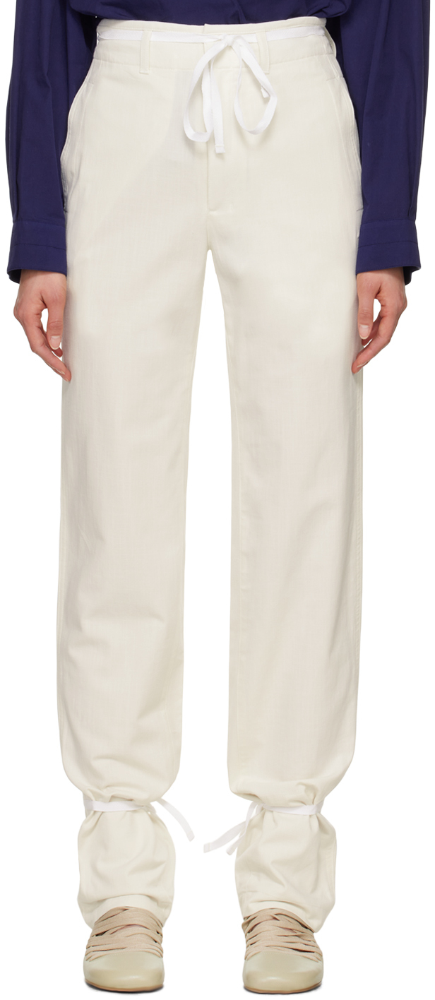 White Straight Trousers