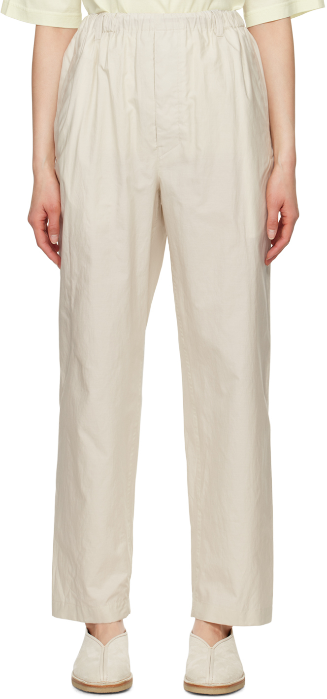 Lemaire Off-white Relaxed Trousers In Light Mastic
