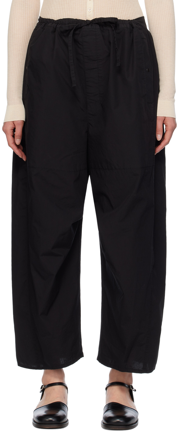 Shop Lemaire Black Cropped Trousers In Bk999 Black