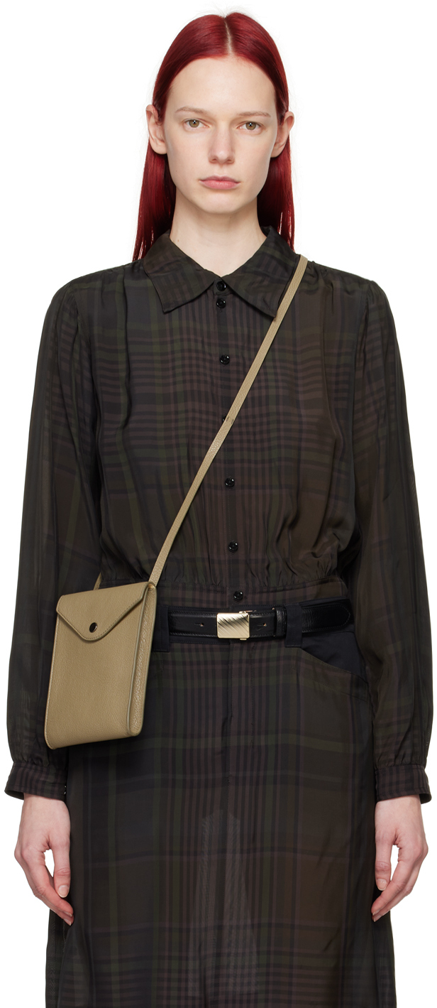 Lemaire Brown Gathered Blouse In Mu181 Dark Brown