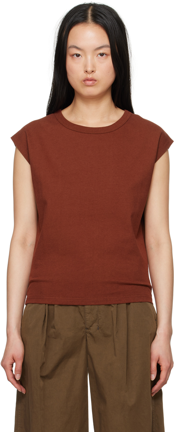 Shop Lemaire Red Cap Sleeve T-shirt In Br400 Cherry