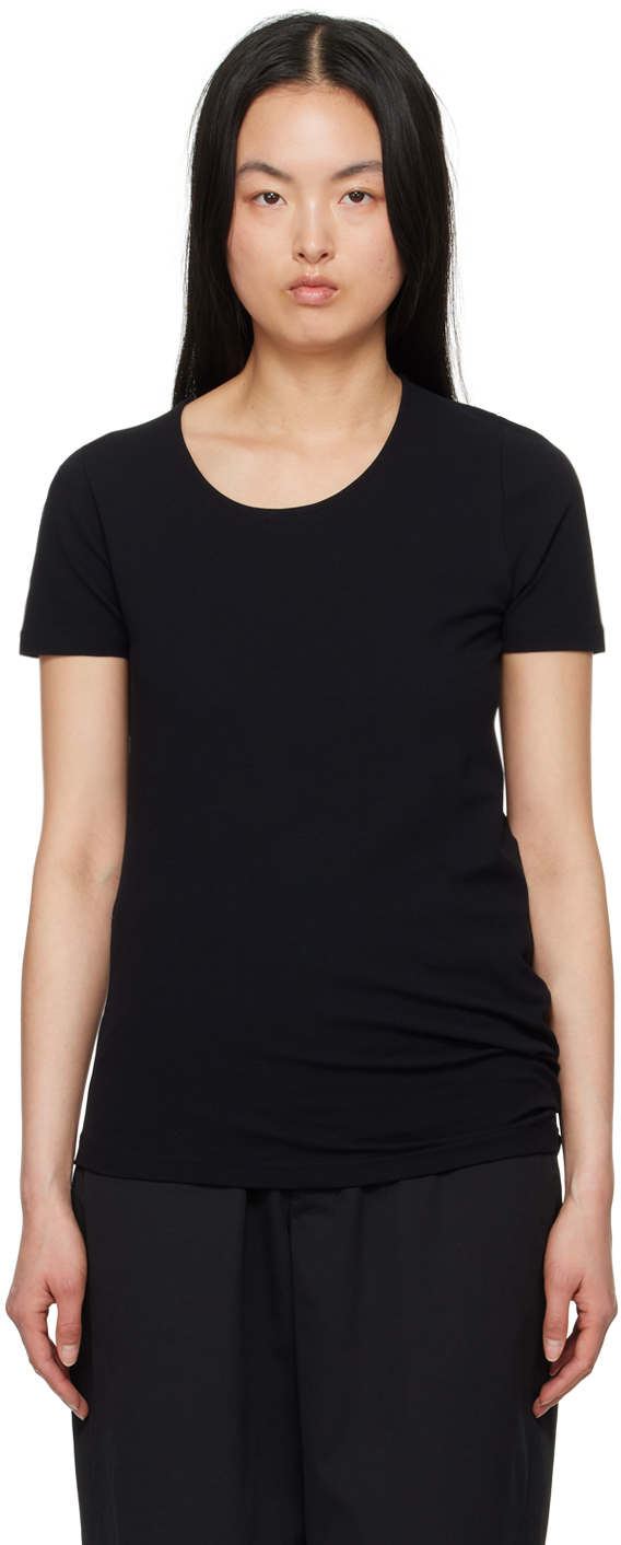 Lemaire Black Twisted T-shirt In Black (bk999)