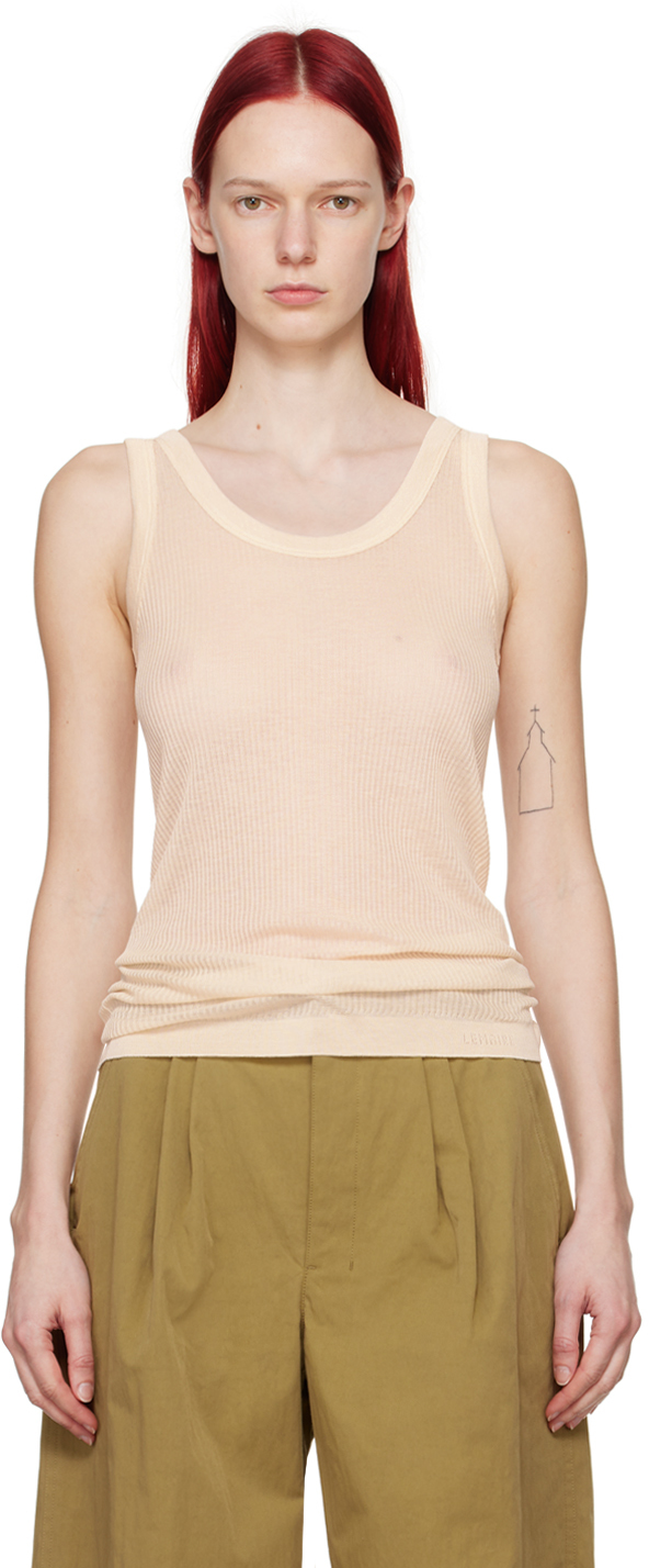 Lemaire Off-white Seamless Tank Top In Bg198 Light Powder