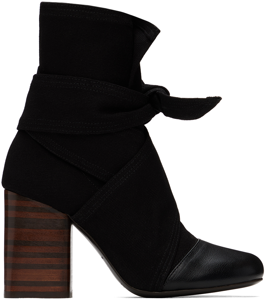 Shop Lemaire Black Wrapped 90 Boots In Black (bk999)