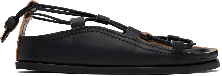 Shop Lemaire Black Fussbett Spartan Sandals In Bk999 Black