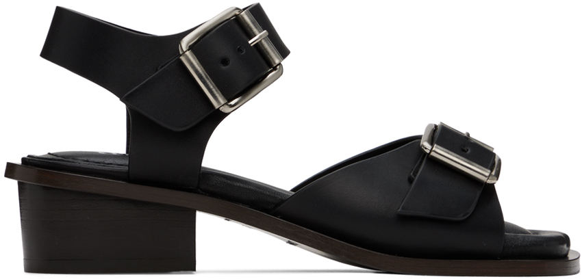 Black Square 35 Heeled Sandals