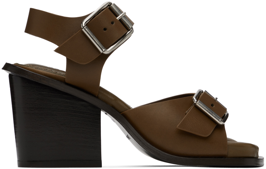 Brown Square 80 Heeled Sandals