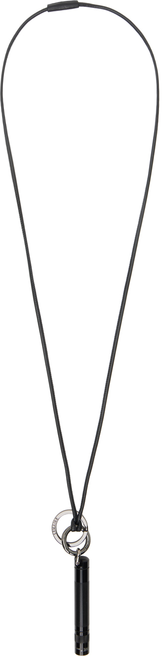 Lemaire Black Maglite Leather Necklace