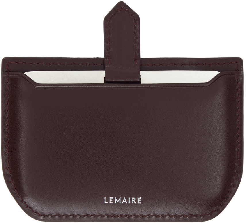Lemaire Brown Calepin Mirror Cardholder In Br401 Chocolate Fond