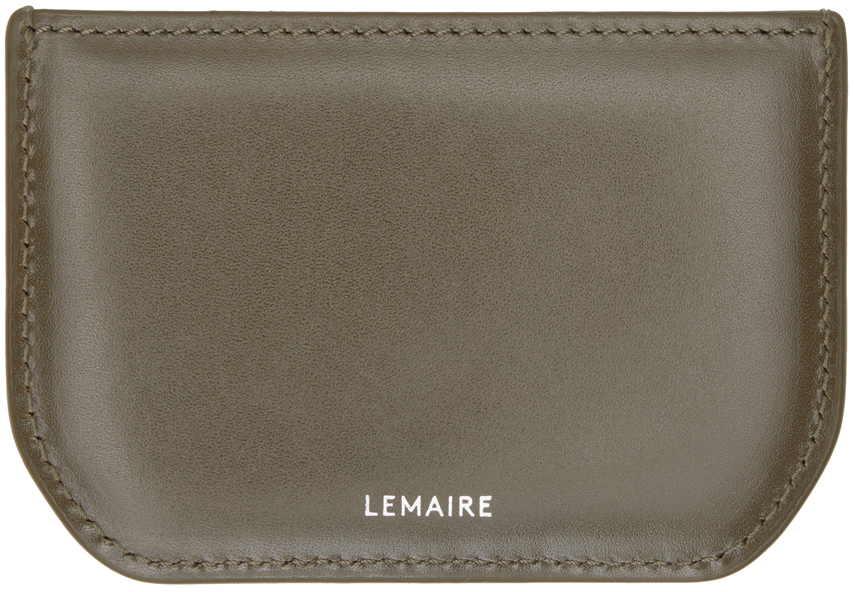 Lemaire Khaki Calepin Card Holder In Grün