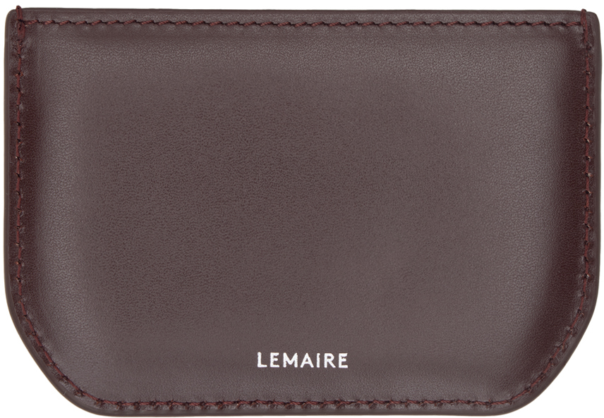 Lemaire Brown Calepin Card Holder In Br401 Chocolate Fond