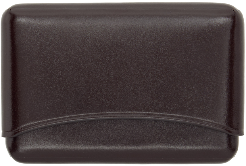 Lemaire Brown Molded Card Holder In Br512 Ristretto