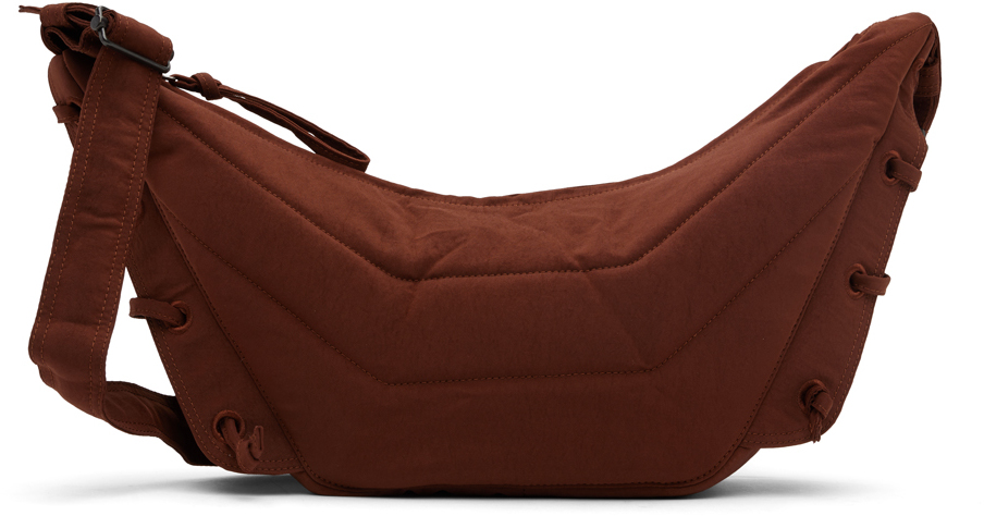 Lemaire Red Small Soft Game Bag In Br400 Cherry Mahogan