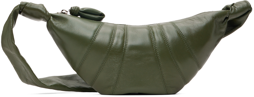 Shop Lemaire Green Small Croissant Bag In Gr621 Papyrus