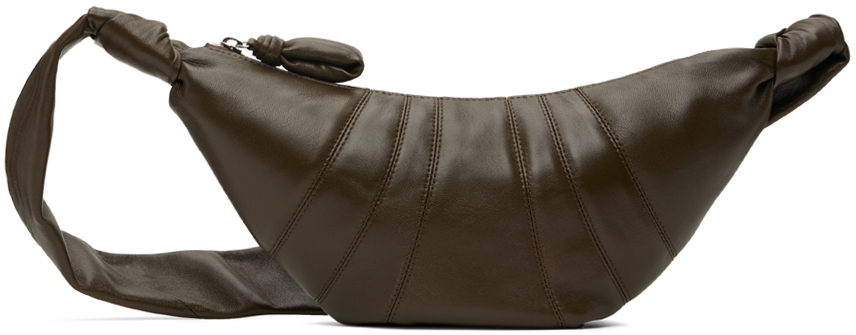 Shop Lemaire Brown Small Croissant Bag In Br501 Dark Tobacco