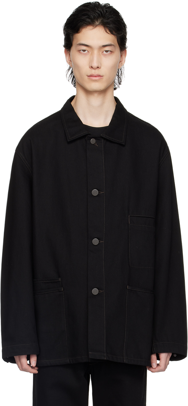 LEMAIRE: Black Workwear Denim Jacket | SSENSE