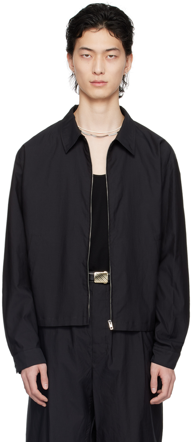 Shop Lemaire Black Convertible Jacket In Bk999 Black