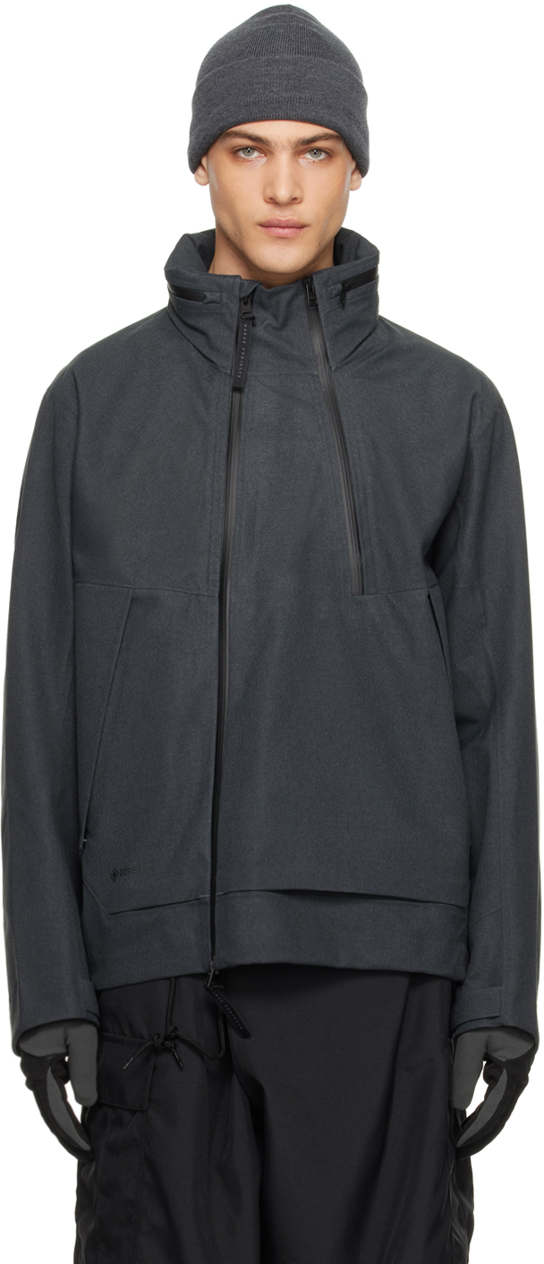 Shop Norse Projects Arktisk Gray Stand Collar Jacket In 1010 Charcoal Gray