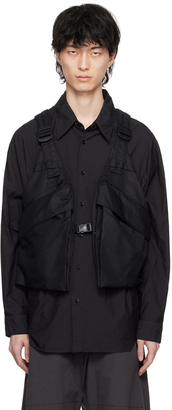 Shop Lemaire Black Multi-pocket Vest In Bk999 Black
