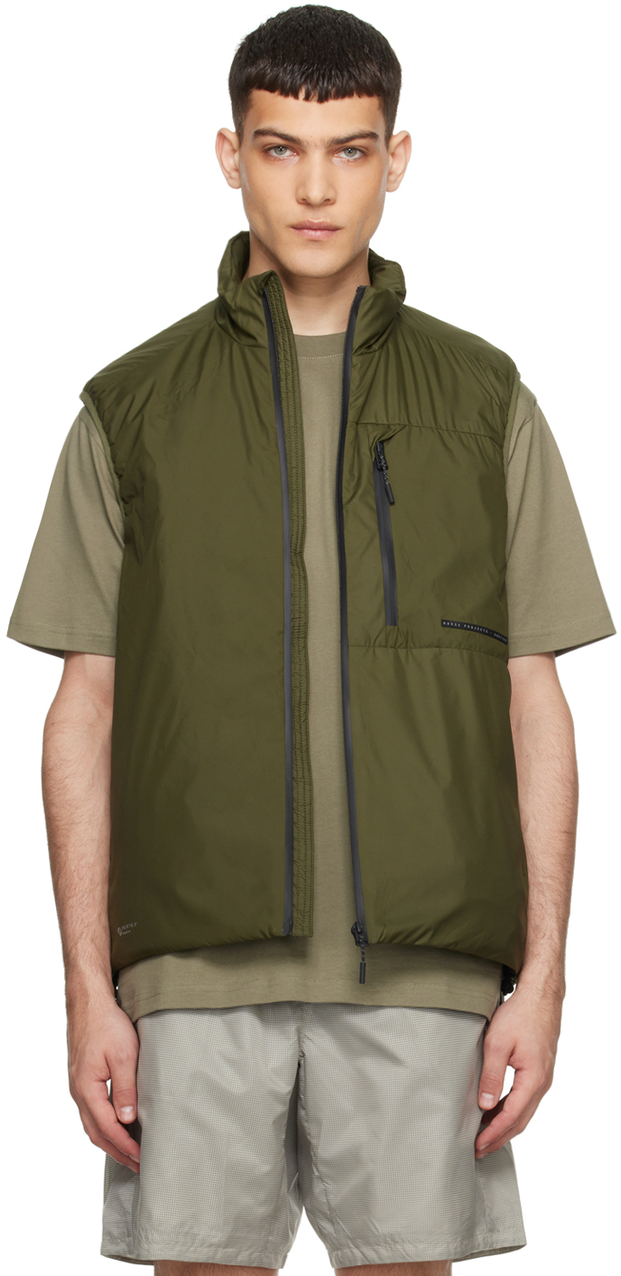 Shop Norse Projects Arktisk Khaki Midlayer Vest In 8017 Army Green