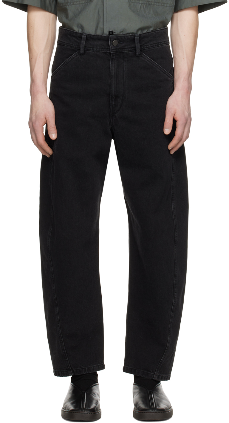 Lemaire Black Twisted Jeans In Bk879 Denim Soft Ble