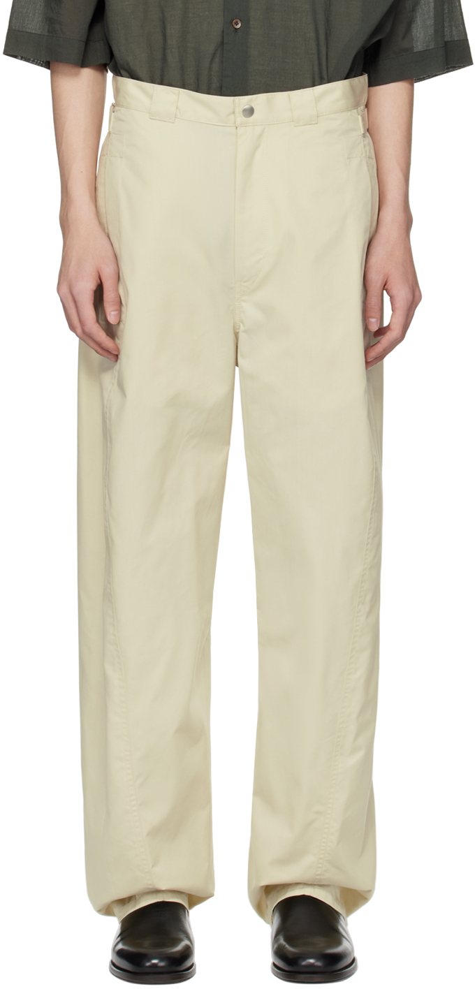 Shop Lemaire Gray 3d Trousers In Bk908 Light Overcast