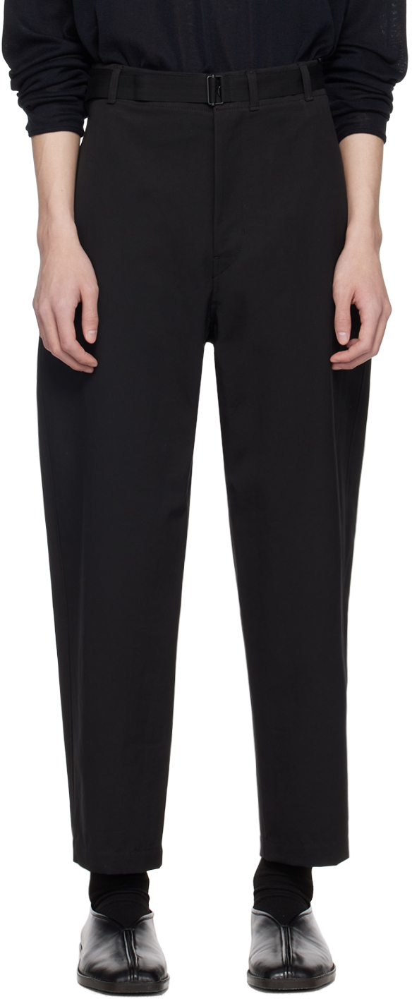 Lemaire Black Belted Carrot Trousers In Bk999 Black