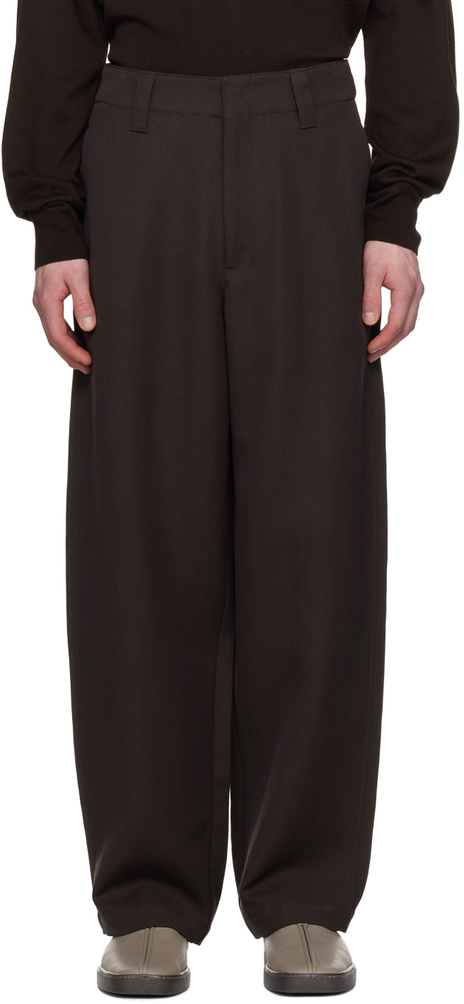 Lemaire Brown Maxi Trousers In Br495 Espresso
